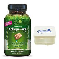 Irwin Naturals Deep Tissue Collagen-Pure Intense Skin Nourishment Aging Skin Revitalization with Hydrating Coconut Water Evening Primrose Oil - 80 Liquid Soft-Gels - Bundle with a Lumintrail Pill Case