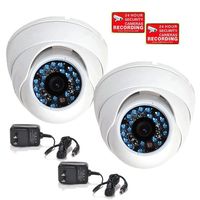 VideoSecu 600TVL Dome Security Cameras Home CCTV Surveillance Outdoor Camera Infrared Day Night Vision Built-in 1/3" Sony CCD 3.6mm Wide Angle Lens 20 IR LEDs 2 Pack with Power Adapters WJ8