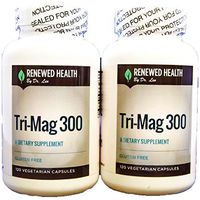 Tri-Mag 300 120 Magnesium Taurate Glycinate Malate Gluten Free 120 Vege Caps 2 pk