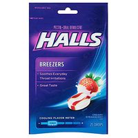 Halls Breezers Drops Cool Creamy Strawberry 25 ea (Pack of 2)
