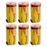 6x OmniCel ER34615 3.6 Volt 19 Ah D High Energy Lithium Battery with Tabs For RFID Tracking, Asset Tracking, Theft Prevention, Locator Beacons, Data Collection, AMR Add-ons