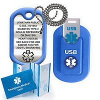 Medical Alert INFORMER USB Dog Tag - Blue