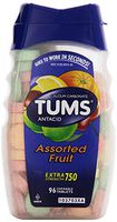 Tums Antacid/Calcium Supplement, Extra Strength, Assorted Fruit, Tablets 96 ct