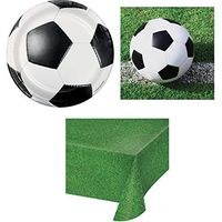 Olive Occasions Soccer Birthday Disposable Paper Party Supplies Serves 16 Plates, Napkins, Table Cover, Grandma Olive's Multi-Generational Recipe