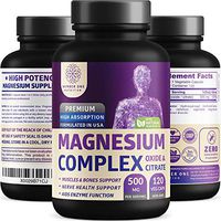 N1N Premium [3X Absorption, Vegan] Magnesium Complex, Powerful Supplement for Sleep, Leg Cramps, Muscle Recovery & Relaxation, Formulated for Women & Men - Pure, Non-GMO, 120 Veggie Capsules