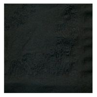 Hoffmaster 056403 Irish Linen Embossed Dinner Napkin, 2-Ply, 1/4 Fold, 17" Length x 17" Width, Black (Case of 500)