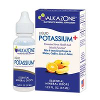 ALKAZONE Liquid Potassium+ | Electrolyte Supplement | Bone Health | Muscle Cramp Relief | 4 Drops are Enough | Single Pack 1.25 oz