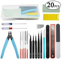 BXQINLENX Professional 20 PCS Gundam Model Tools Kit Modeler Basic Tools Craft Set Hobby Building Tools Kit for Gundam Car Model Building Repairing and Fixing(I)