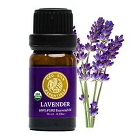 Organic Lavender Essential Oil, 100% Pure Non-GMO USDA Certified Organic Lavandula Angustifolia - 10ml Undiluted | Deeply Healing and Calming, Improves Sleep