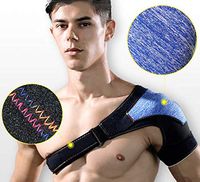 qualidyne Shoulder Brace Adjustable Shoulder Cuff with Pressure Compression Support for Men and Women Relief for Shoulder Injuries Tendonitis(Black, Left)