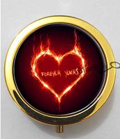 BlackKey Forever Beautiful Inspirational Word 3-Compartment Decorative Pocket Gift Box Case Organizer for Pill, Color 2 -1769