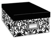 2PO Heavy-Duty Photo/Video Storage Box, Damask Design