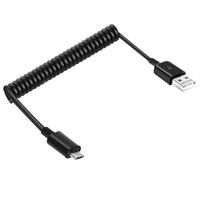 USB 2.0 Expansion Spring Coiled Cable 4inch Standard Spiral Flexible Type A Male to Micro B Male Processors for Printers, Cameras, Mouse