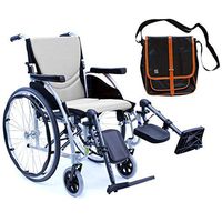 Karman S-Ergo 115 Ultra Lightweight Ergonomic Wheelchair | Seat Size 18" X 17" | Upgraded to Elevating Legrests | Fixed Wheels in Silver & Free Black Medical Utility Bag with Trim!
