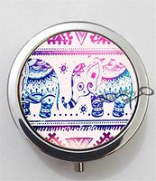 BlackKey Elephant Animal 3-Compartment Decorative Pocket Gift Box Case Organizer for Pill, Color 1-1897