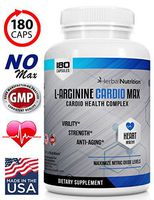 #1 Rated L-Arginine Cardio Max, 1500mg Cardio Support Blend Plus L-Citrulline, Vitamins Minerals Supports Cardio Health, Blood Pressure, Cholesterol, Energy, Nitric Oxide, One Bottle 180 Caps