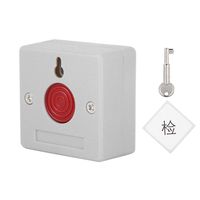 Mini Safe Emergency Push Button, Square Emergency Intruder Alarm Panic Push Button Adapt for Family/Office(Include Key)