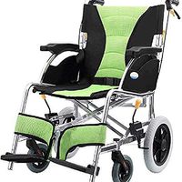 HWZLOIK Wheelchair, Aluminum Alloy Folding Light Small Elderly Disabled Travel Portable Front and Rear Hand Brake Hand Push Scooter, Size: 90x 90 X60cm