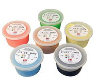 CanDo Puff LiTE Exercise Putty, 6 Piece Set (Tan, Yellow, Red, Green, Blue, Black), 13.5 oz