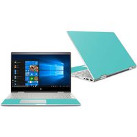 MightySkins Skin Compatible with HP Envy x360 Convertible 15" (2018) - Solid Turquoise | Protective, Durable, and Unique Vinyl Decal wrap Cover | Easy to Apply, Remove | Made in The USA