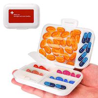 Daily Pill Organizer, Upgrade Large Capacity Double Layers Plastic Pill Box Portable Pill Planner