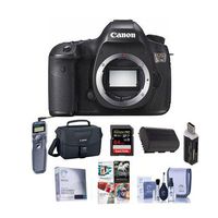 Canon 5DS DSLR Camera Body - Bundle with Camera Bag, 64GB Class 10 SDXC Card, Cleaning Kit, Spare Battery, SD Card Reader, Screen Protector, Wired Remote Shutter Trigger, Pro Software Package