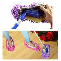 HuaYang Cute Dust Mop Slippers Shoes Floor Cleaner Clean Easy Bathroom Office Kitchen(Purple)