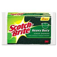 Scotch-Brite HD3 - Heavy-Duty Scrub Sponge, 4 1/2 x 2 7/10 x 6/10 Green/Yellow, 3/Pack by 4COU