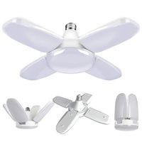 LED Garage Lights Deformable LED Basement Lights, Tribright Garage Ceiling Lighting 6000LM, 60W E26 / E27 Daylight Lamps with 4 Adjustable Panels for Workshop, Workbench, Barn, Warehouse,Shop (1PACK)