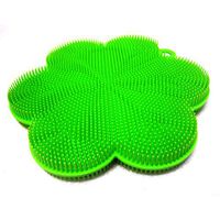 Flower Silicone Washing Scrubber Dishcloth Dish Wash Sponge Cleaning Tool (Green)