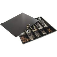 Buddy Products Coin and Bill Tray with Metal Security Lid, 11.5 x 2 x 14.375 Inches, Black (0544-4)