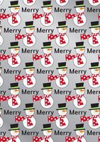 Merry Snowmen Christmas Gift Wrapping Roll 24" X 15' - Holiday Gift Wrap Paper