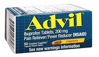 Advil 200 mg Coated Caplets 50 ea (Pack of 6)