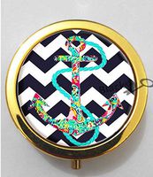 BlackKey Beautiful Anchor 3-Compartment Decorative Pocket Gift Box Case Organizer for Pill, Color 2 -1642