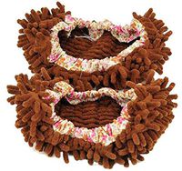 Black Temptation Chenille Mop Slippers Mops Shoes Detachable Clean Shoe Cover [Brown02]