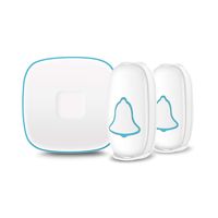 Wireless Doorbell at 1000ft Range with 38 Chimes, CD Quality Sound and LED Flash, Base Starter Kit includes 1 Plugin Receiver & 2 Remote Button Transmitters(Battery included),white