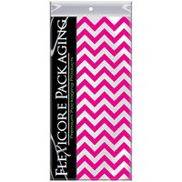 Flexicore Packaging Hot Pink Chevron Print Gift Wrap Tissue Paper Size: 15 Inch X 20 Inch | Count: 100 Sheets | Color: Hot Pink Chevron