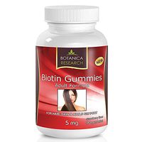 Biotin 5000 mcg (5 mg) Hair Vitamins for Growth for Women and Men. Supplement Supports Healthier Skin, Faster Hair Regrowth and Restoration, Thicker Nails - 90 Chewable Gummies by Botanica Research