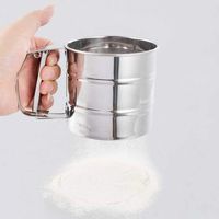 BIRD WORKS 2018 Superior qualityStainless Steel Mesh Flour Sifter Mechanical Baking Icing Sugar Shaker SieveStylish Dropshipping: China