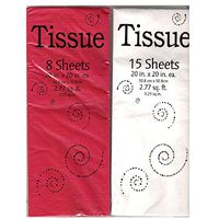 Tissue Paper Red & White 20 x 20 8 Sheets Red, 15 Sheets White