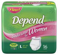 Depend underwear for women super plus absorbency, large size - 16/Pack