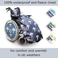 100% Waterproof Fleece-Lined Wheelchair Cozy Cover | Universal fit for Manual and Powered wheelchairs | Adult Size (Silver Lightning)