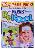 Be Koool Fever Soft Gel Sheets For Kids, Immediate Cooling Relief from Fever Discomfort, 12 Sheets
