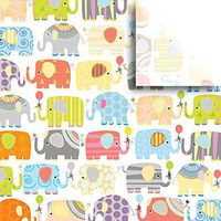 Jillson & Roberts Printed Gift Tissue 20" x 30", Elephant Parade (240 Sheets)