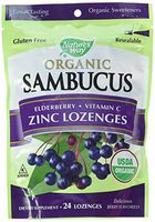 Nature's Way Organic Sambucus Lozenge, Elderberry and Zinc, 24 Lozenges (Packaging May Vary), Pack of 2