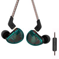 KZ AS10 Pure 5 Balanced Armature 5BA Earphone, Musician in Ear Monitor Headphone High Fidelity HiFi Headset (with Microphone, Green)