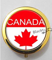 BlackKey Canada Canadian Flag 3-Compartment Decorative Pocket Gift Box Case Organizer for Pill, Color 2 -274