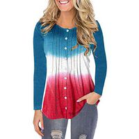 ✦HebeTop✦ Women Long Sleeve Round Neck Sweatshirt Pocket Pullover Loose Tunic Shirts Blouse Tops