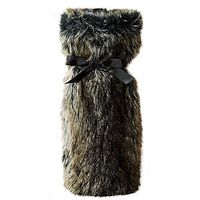 Faux Fur Bottle Bag 80370-20-B Grey Wolf Twos Company