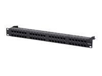 Monoprice Cat6 Utp Patch Panel - 48 port, Networking, 1U, Horizontal 180, with Wire Support Bar